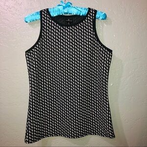 Worthington black and white Aztec design tank top